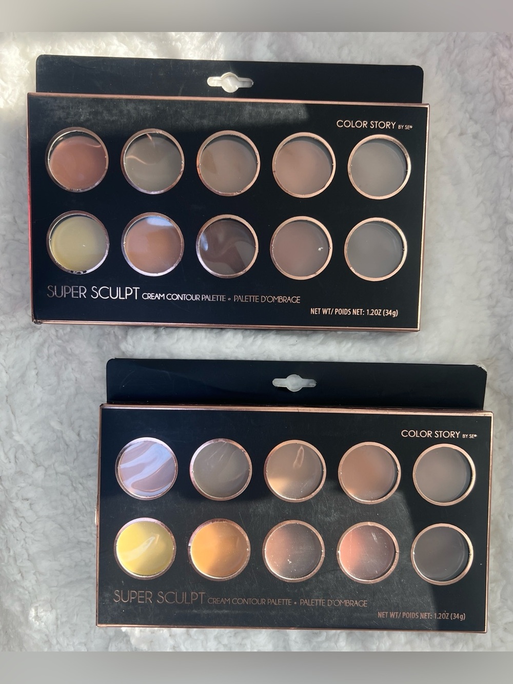 2 Color Story Cream Contour Palette — Neutral Beige & Warm Brown Tones